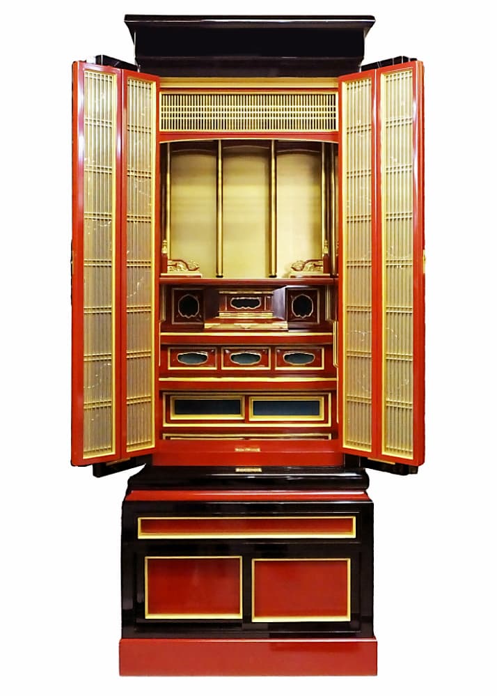 銭辰堂 美術仏壇 朱漆塗モダン 各宗派用3-1