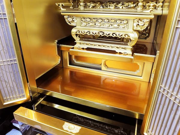 銭辰堂 美術仏壇 白檀塗 浄土真宗本願寺派用4-4