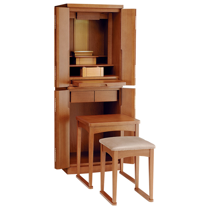 安田松慶堂 家具調モダン仏壇 タモ 46号(台付き)